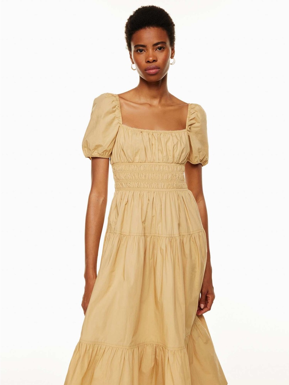 Aritzia Wilfred Allegoria Poplin Dress - Cotton Cream Midi Dress - Picture 4 of 10